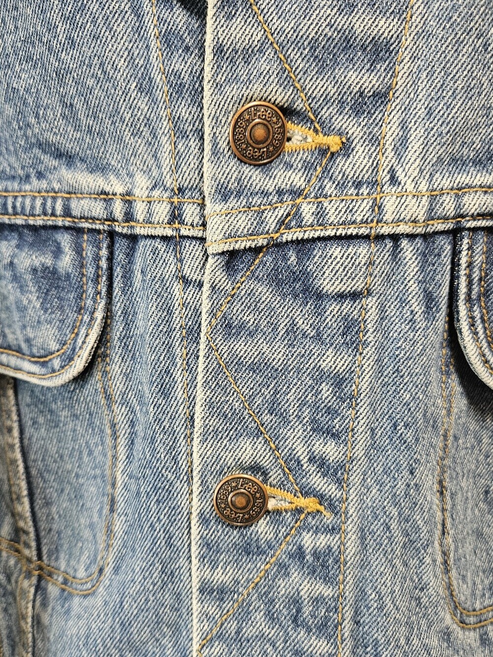 Lee Light Blue Denim 90's Jacket with Multicolor St. Lucia Jazz Embroidery sz XL - Picture 7 of 9